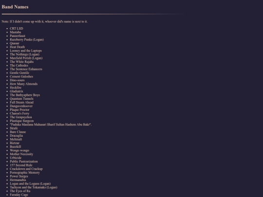 BandNames screenshot