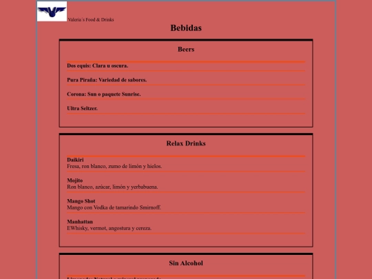 Drinks screenshot
