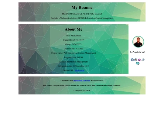 myResume screenshot