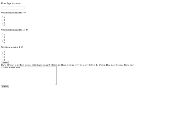 Math Test Form/Math_Test_Form screenshot