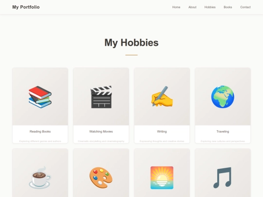 website/hobbies screenshot