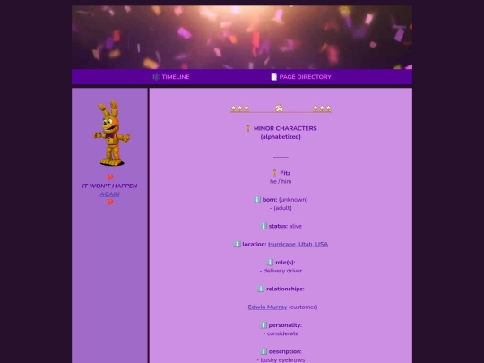pages/minor_characters screenshot
