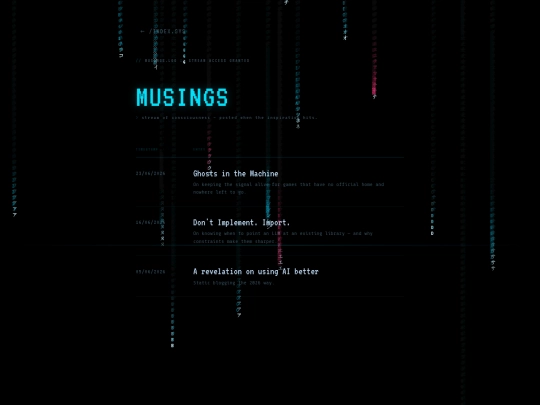 musings screenshot