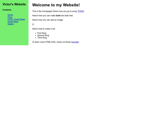 Victor'sWebsiteHome screenshot