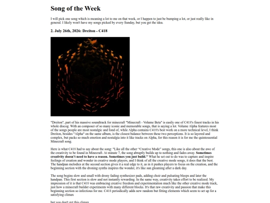 Music/Songoftheweek screenshot