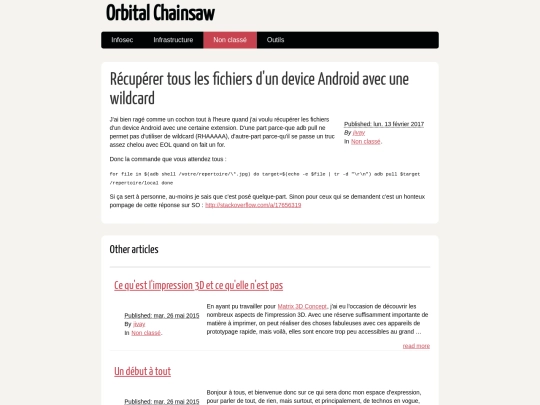 category/non-classe screenshot