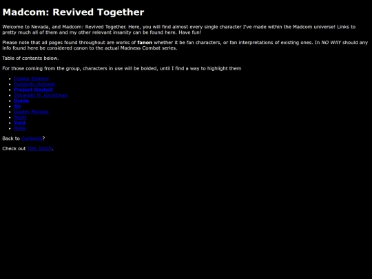 Madcom Hell/TableofContents screenshot