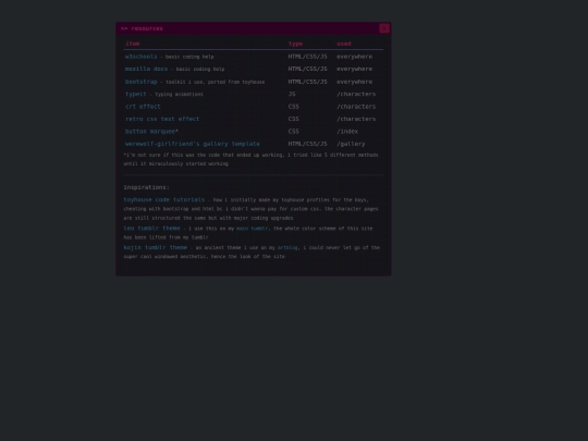 resources screenshot