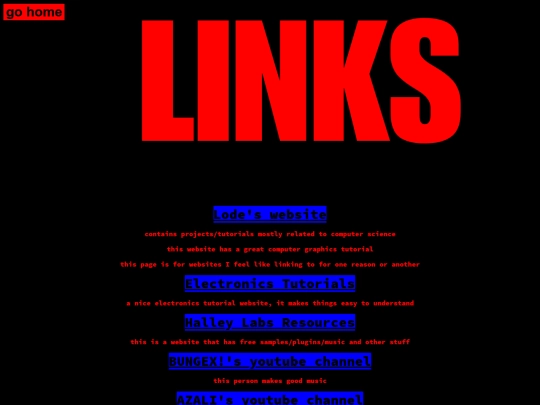 links screenshot