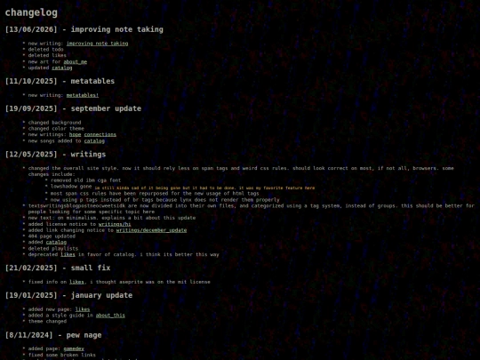 changelog screenshot