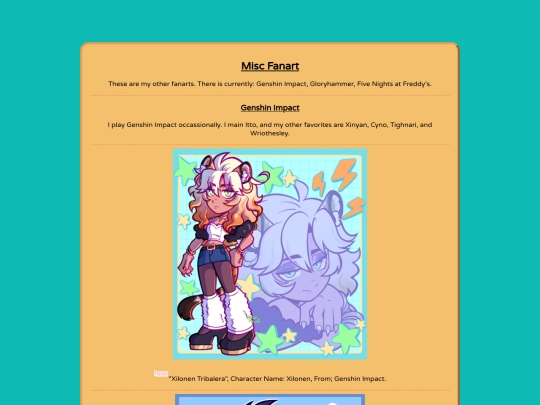 My Art Pages/Fanart Pages/miscfanart screenshot