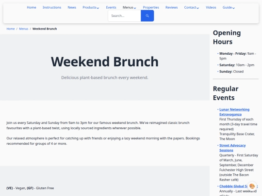 menus/brunch screenshot