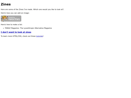 Zines screenshot