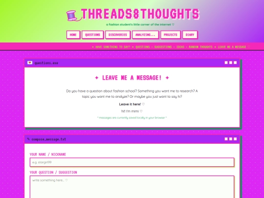 questions screenshot