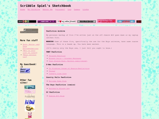 fanfictionlinks screenshot