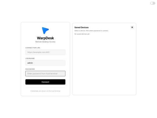 warpdesk screenshot