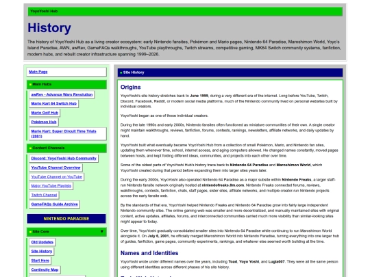 history screenshot