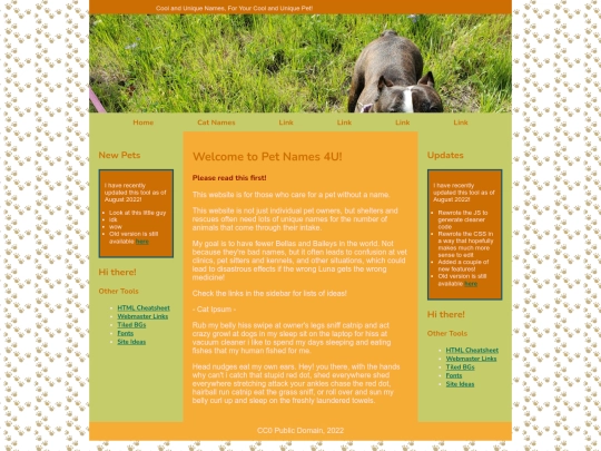catpage screenshot