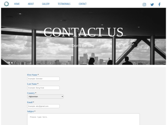 Contact Form screenshot
