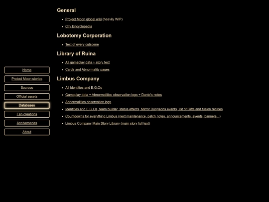 databases screenshot