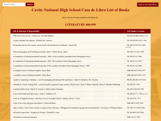 Literature screenshot