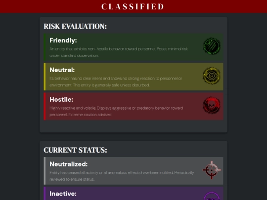 Anomalies/evalstatus screenshot