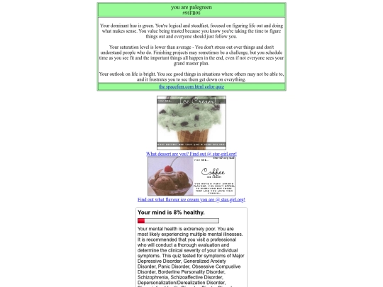 quizzes screenshot
