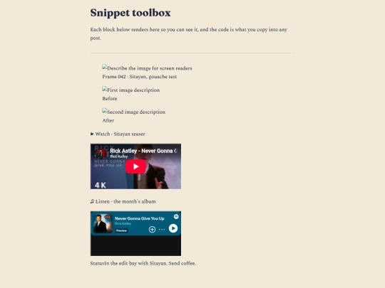 snippets screenshot