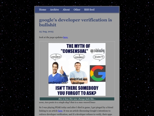 posts/2025-08-25-google's-developer-verification-is-bullshit screenshot