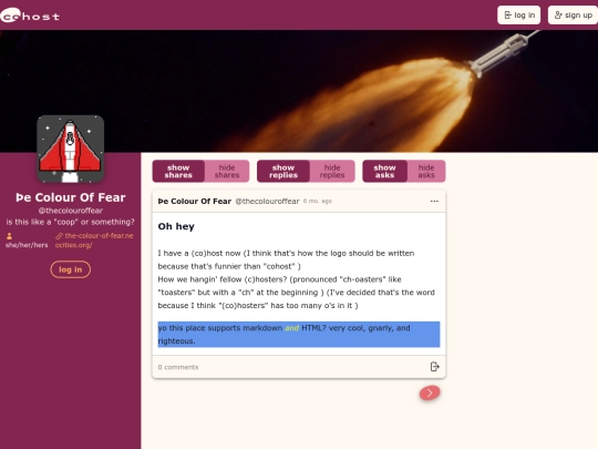 archive/cohost screenshot