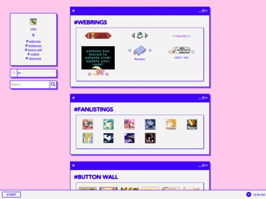 links screenshot