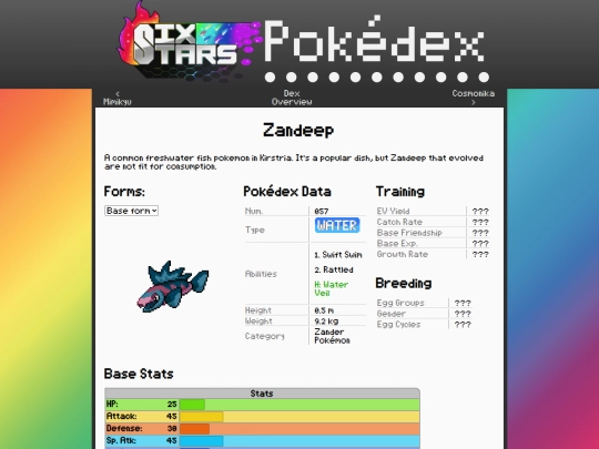 SixStars/pokedex/zandeep screenshot