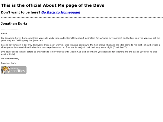 aboutMePage screenshot