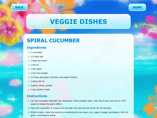 veggieDishes screenshot