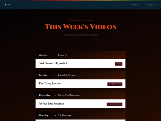 Schedule screenshot