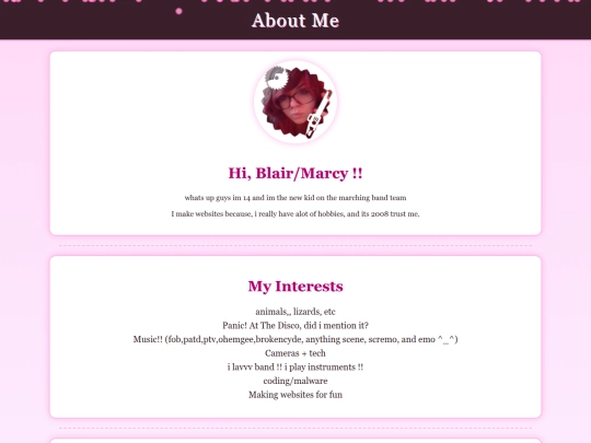aboutme screenshot