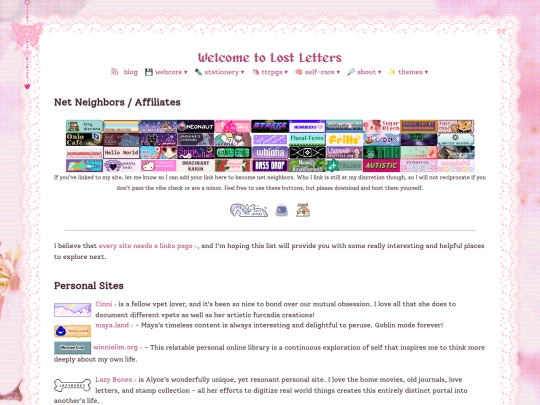 links screenshot