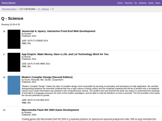 tiny-apps/opac/browse/lcc/q/2 screenshot