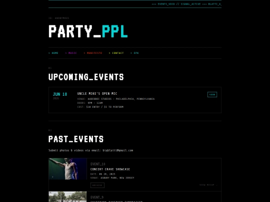 events screenshot