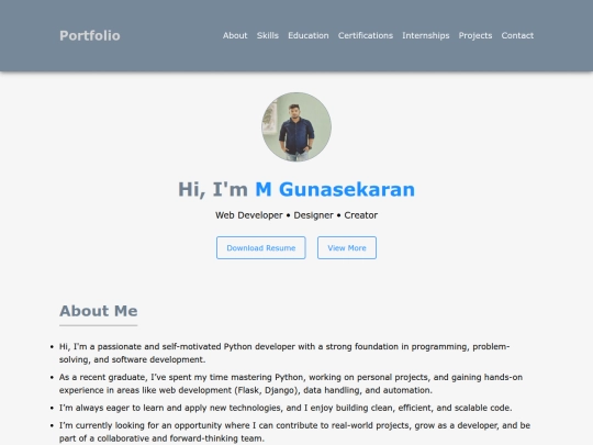 gunasekaran/portfolio screenshot