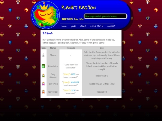 items screenshot