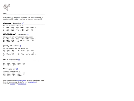 fonts screenshot