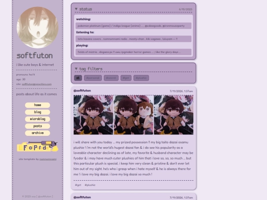 blog/microblog screenshot