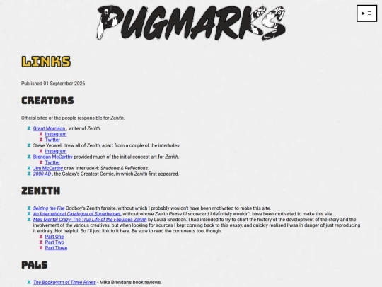 links screenshot