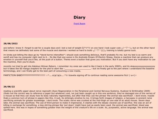 DiarySubpage screenshot