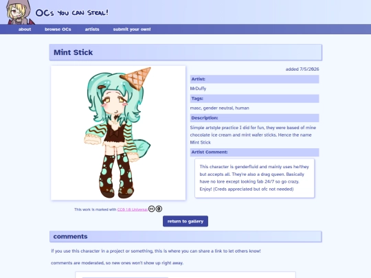 ocs/mint-stick screenshot
