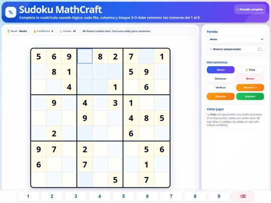 Sudoku screenshot