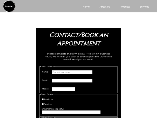 contactform screenshot