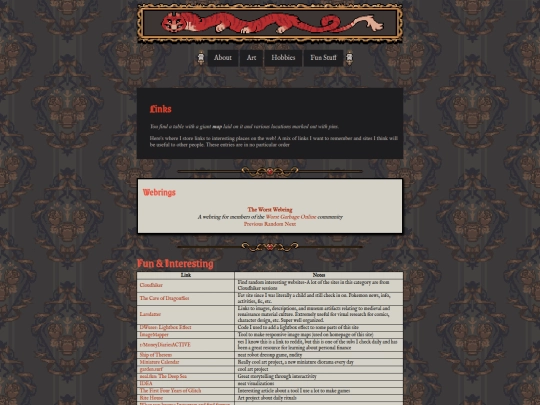 links screenshot