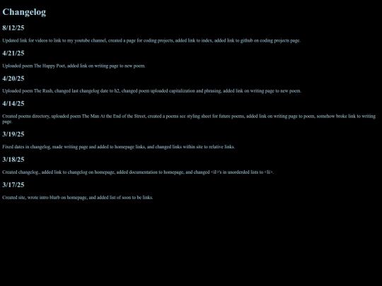changelog screenshot